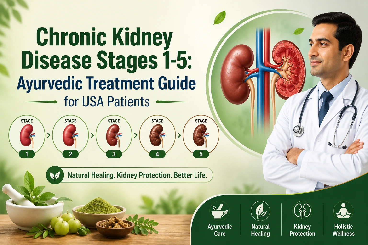 Chronic Kidney Disease Stages 1-5: Ayurvedic Treatment Guide for USA Patients
